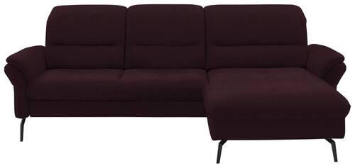 ECKSOFA in Flachgewebe Mokka  - Schwarz/Mokka, Konventionell, Textil/Metall (260/181cm) - Beldomo Speed