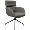 ARMLEHNSTUHL  Lederauswahl, Wippfunktion, Sitzfläche 360° drehbar  Echtleder  - Dunkelgrau/Schwarz, Design, Leder/Metall (62/92/66cm) - Dieter Knoll