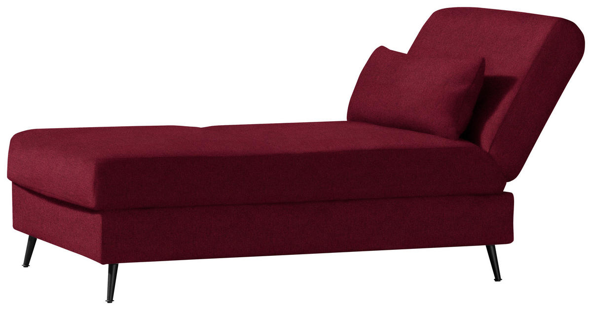 SCHLAFSOFA in Webstoff Bordeaux  - Bordeaux/Schwarz, Modern, Textil/Metall (205/90/92cm) - Novel