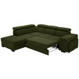 ECKSOFA  in Webstoff Dunkelgrün  - Dunkelgrün/Schwarz, KONVENTIONELL, Holz/Textil (244/283cm) - Carryhome