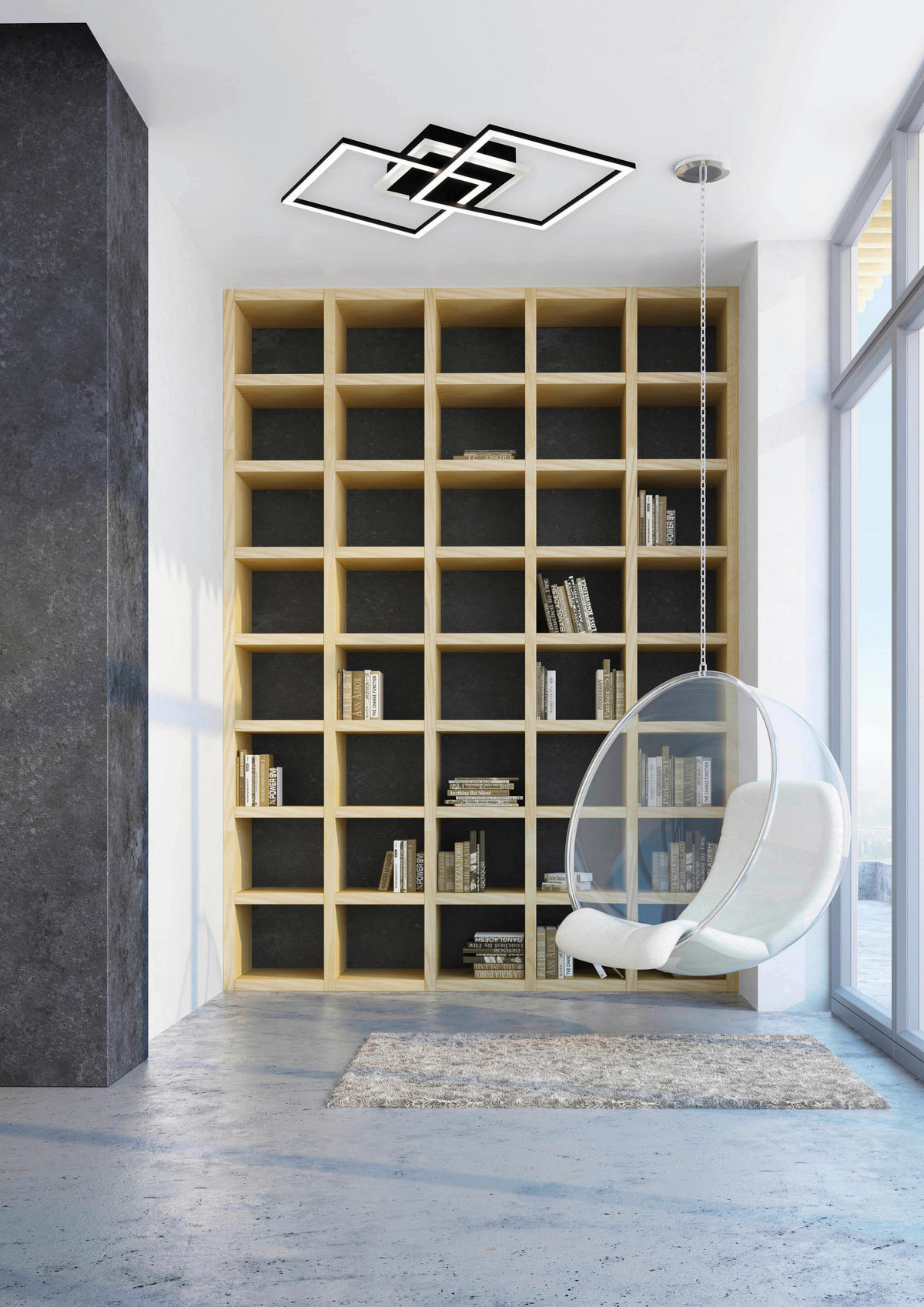 LED-DECKENLEUCHTE 25 W    35,5/57,5/7,5 cm  - Weiss/Schwarz, Design, Kunststoff/Metall (35,5/57,5/7,5cm)