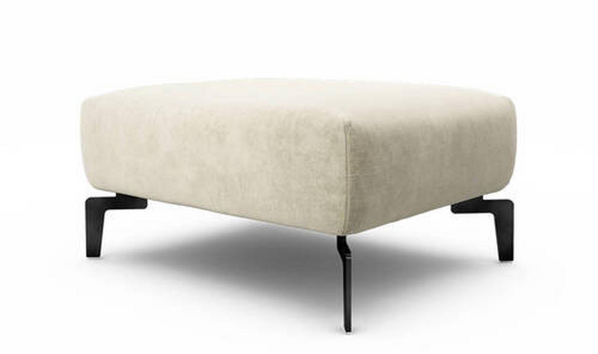 HOCKER in Textil Naturfarben  - Schwarz/Naturfarben, Design, Textil/Metall (90/70/46cm) - SENSOO