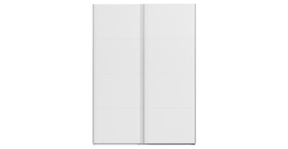 SCHWEBETÜRENSCHRANK 162/223/68 cm 2-türig Weiß  - Alufarben/Weiß, Basics, Holzwerkstoff/Metall (162/223/68cm) - Novel