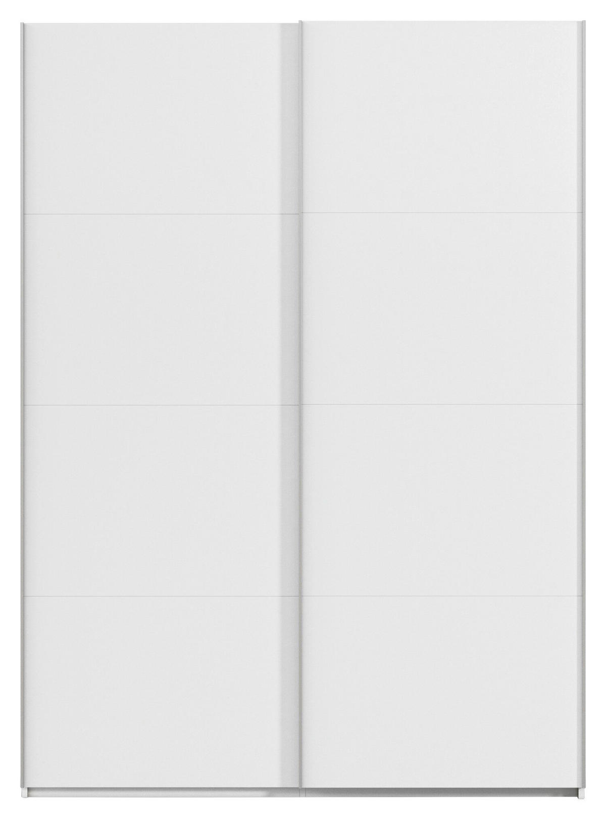 SCHWEBETÜRENSCHRANK 162/223/68 cm 2-türig Weiß  - Alufarben/Weiß, Basics, Holzwerkstoff/Metall (162/223/68cm) - Novel