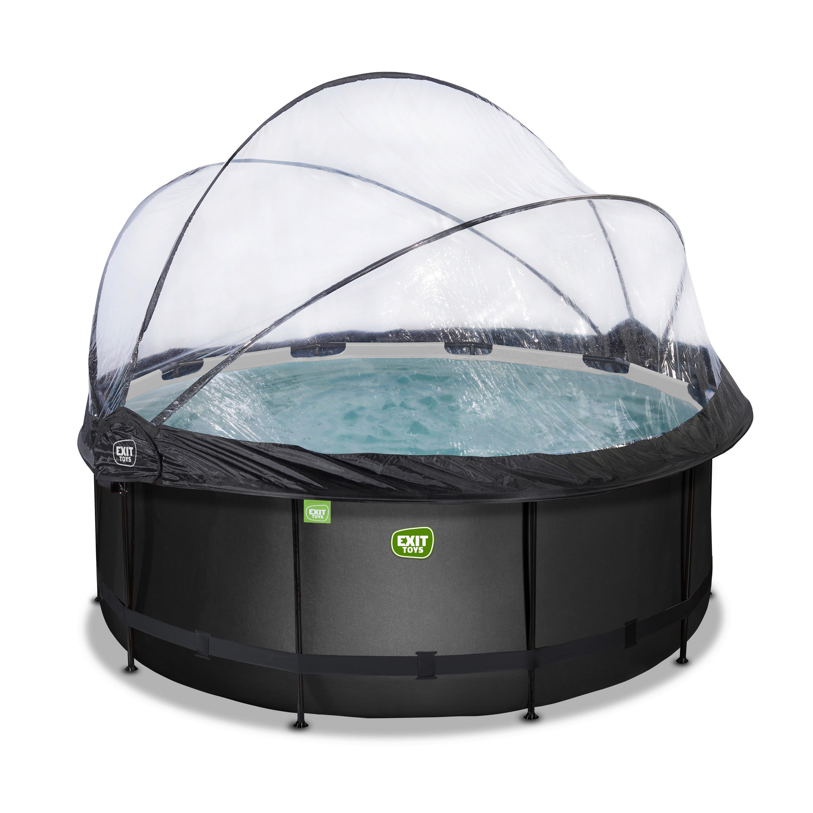 POOL-SET 360/122 cm  - Schwarz, KONVENTIONELL, Kunststoff (360/122cm) - EXIT Toys