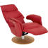 RELAXSESSEL Echtleder Nackenstütze, Relaxfunktion - Eichefarben/Rot, Design, Leder/Holz (72/115/79cm) - Welnova