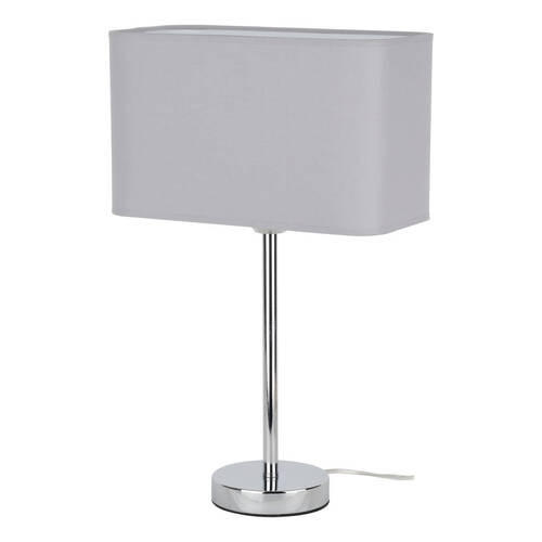 TISCHLEUCHTE Cadre 30/15/47 cm   - Chromfarben/Grau, KONVENTIONELL, Textil/Metall (30/15/47cm)