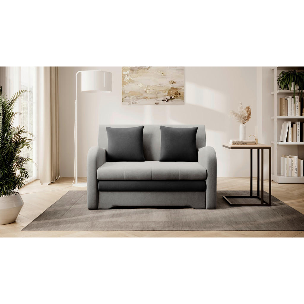 MID.YOU ROZKLADACIA POHOVKA, textil, antracitová, svetlosivá