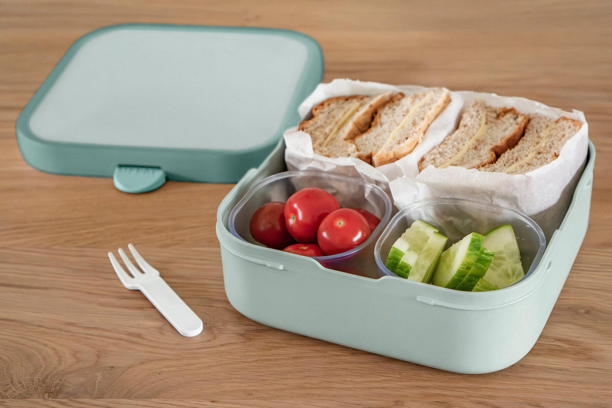 BROTZEITBOX - Salbeigrün/Multicolor, KONVENTIONELL (18,4/18,2/6,5cm) - Mepal