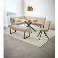 ECKBANK 159/217 cm Webstoff Schwarz, Hellgrau   - Hellgrau/Schwarz, Design, Textil/Metall (159/217cm) - Novel