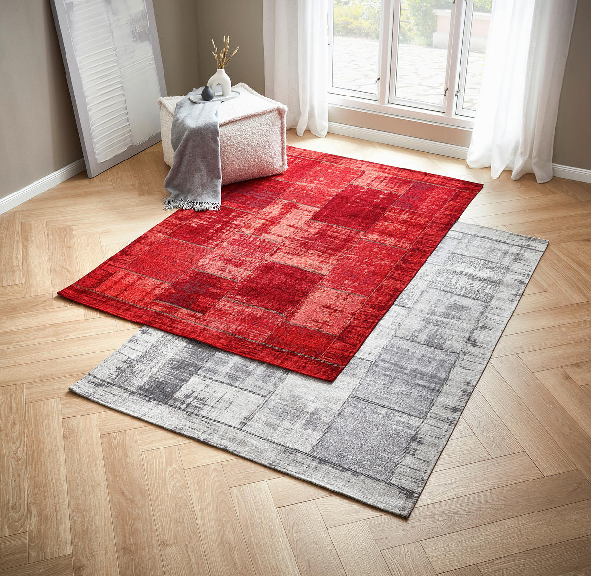 FLACHWEBETEPPICH 155/230 cm Grau  - Grau, Trend, Textil (155/230cm) - Novel