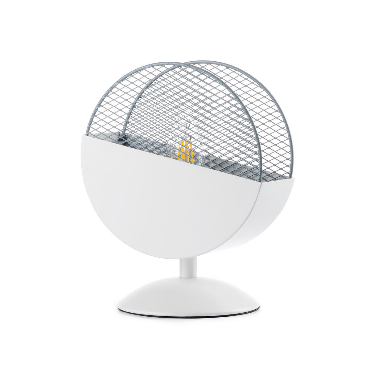 TISCHLEUCHTE 5079 ROLLO 18/13/22 cm  - Weiß Hochglanz/Weiß, Basics, Kunststoff/Metall (18/13/22cm)