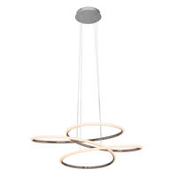 LED FÜGGŐLÁMPA 84,5/150 cm  - ezüst, Design, műanyag/fém (84,5/150cm) - Novel