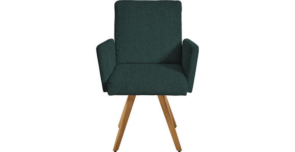 ARMLEHNSTUHL in Chenille - Eichefarben/Grün, Design, Holz/Textil (56/92/60cm) - Dieter Knoll