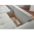 Ecksofa mit Funktion Creme Flachgewebe Zierkissen, Rückenkissen, Bettkasten, Schlaffunktion, Rücken echt, Liegefläche im Originalstoff  - Creme/Schwarz, KONVENTIONELL, Kunststoff/Textil (190/277cm) - Carryhome