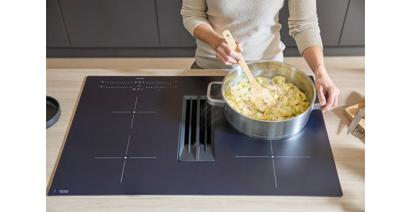 KOCHFELD-DUNSTABZUG-KOMBI DKEX8050IM  - Schwarz, Basics, Glas/Metall (80/23/51cm) - Dieter Knoll