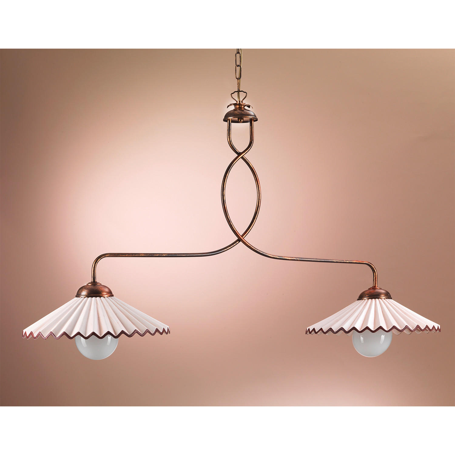 KRONLEUCHTER 100/32/115 cm   - Bernsteinfarben/Bronzefarben, KONVENTIONELL, Keramik/Metall (100/32/115cm)