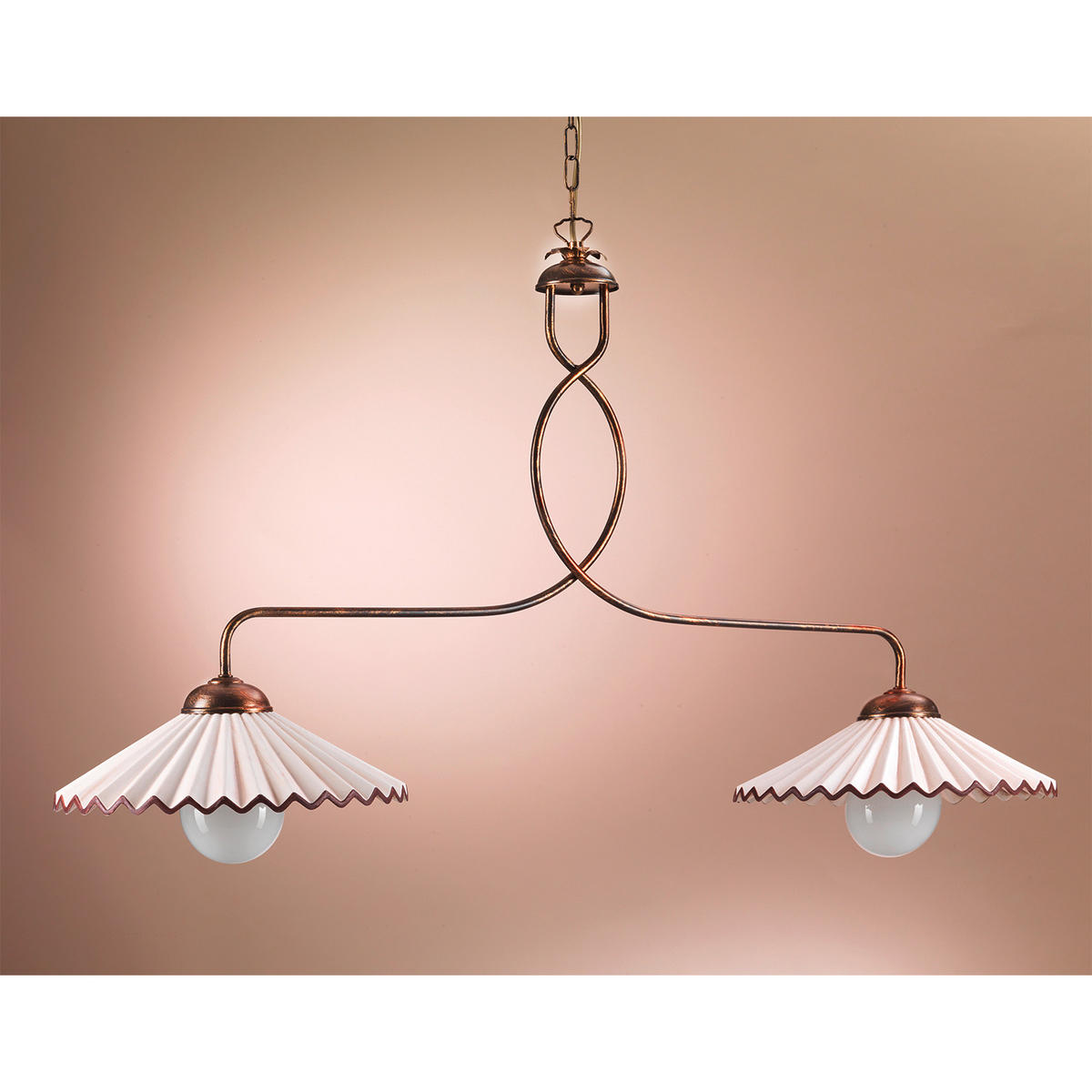 KRONLEUCHTER 100/32/115 cm   - Bernsteinfarben/Bronzefarben, KONVENTIONELL, Keramik/Metall (100/32/115cm)