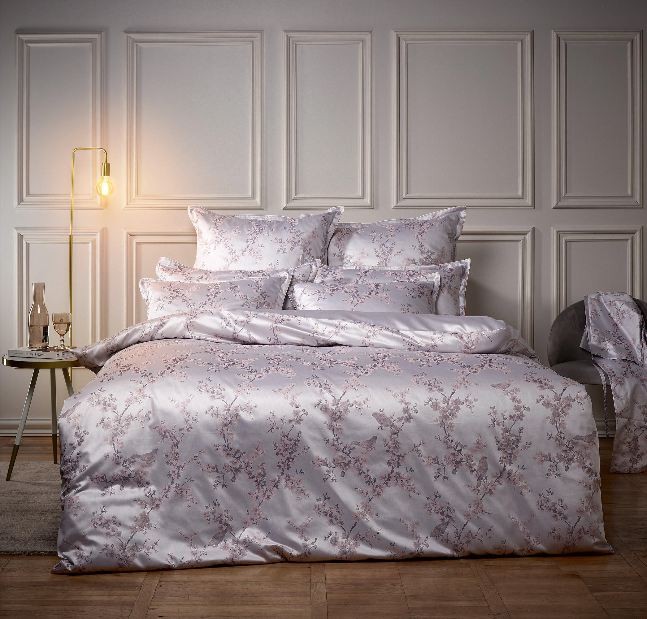 BETTWÄSCHESET Damast 160/210 cm  65 cm/100 cm  - Silberfarben, Trend, Textil (160/210cm) - Curt Bauer