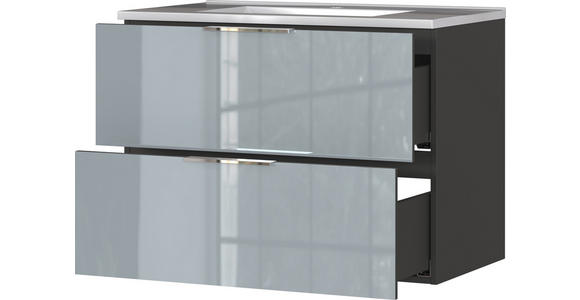WASCHBECKENUNTERSCHRANK 81/61/47 cm - Chromfarben/Silberfarben, MODERN, Glas/Holzwerkstoff (81/61/47cm) - Xora