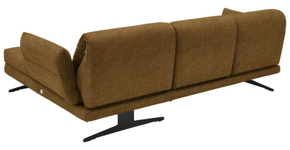 ECKSOFA  in Flachgewebe Goldfarben  279-327/176-217 cm  - Goldfarben/Schwarz, Design, Textil/Metall (279-327/176-217cm) - Dieter Knoll