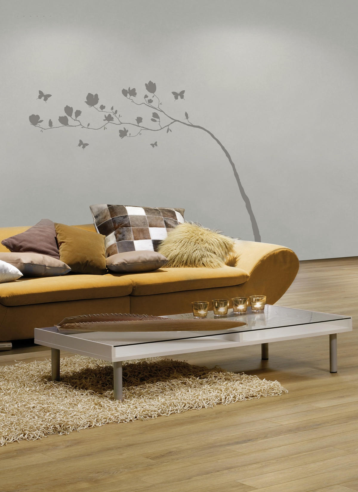 DEKOSTICKER Arabesque  - Klar/Grau, Natur, Kunststoff (100/70cm) - Komar
