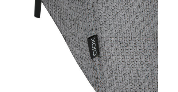 ECKSOFA in Webstoff Silberfarben 280/205 cm - Silberfarben/Schwarz, Design, Textil/Metall (280/205cm) - Xora