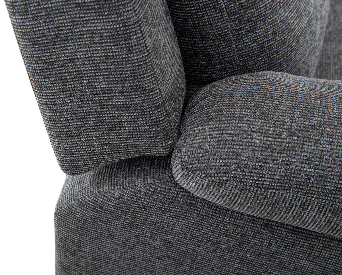 SITZGARNITUR VERONA Leinenoptik Dunkelgrau  - Dunkelgrau/Schwarz, Design, Kunststoff/Textil (84,5/133,5/100,5/92cm) - Livetastic