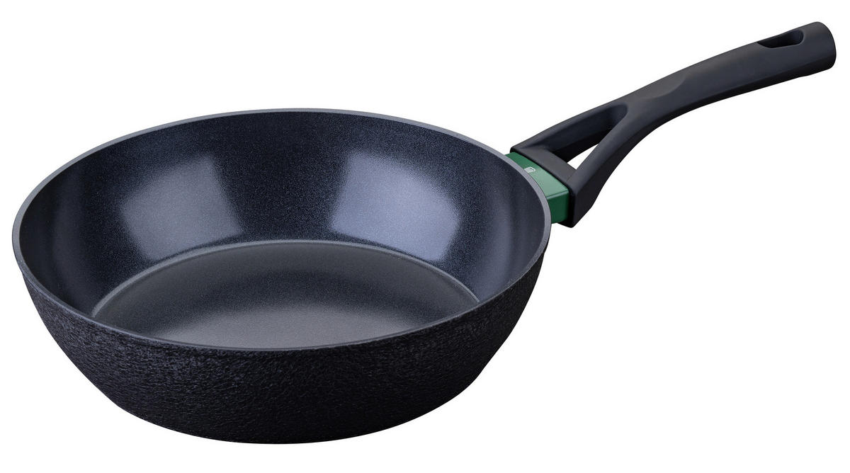 BRATPFANNE Hamburg Keramikbeschichtung 28 cm  - Schwarz/Grün, Basics, Metall (28cm) - Chefkoch+Fackelmann