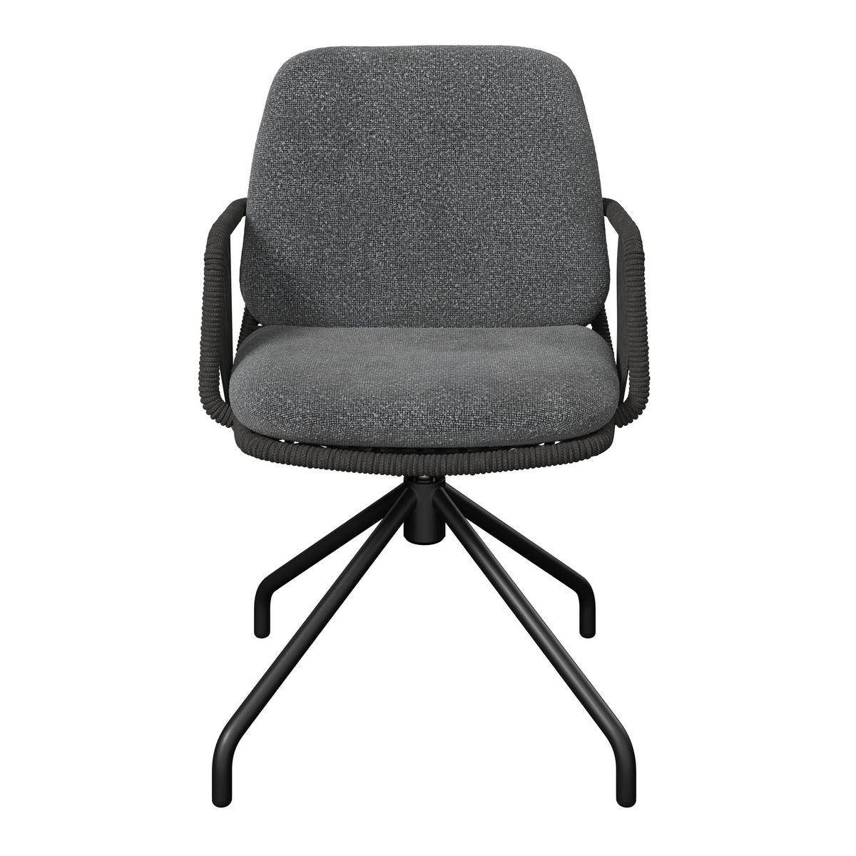 GARTENSESSEL Metall, Textil Anthrazit, Grau, Dunkelgrau  - Dunkelgrau/Anthrazit, Modern, Textil/Metall (58/82/62cm) - Dieter Knoll