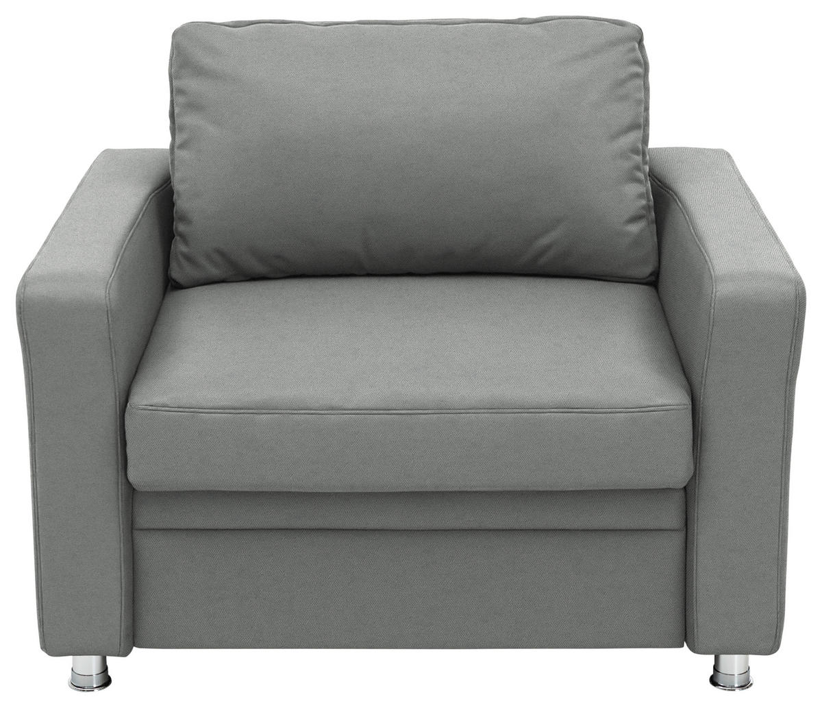 SCHLAFSESSEL Chenille Grau  - Alufarben/Grau, Konventionell, Textil/Metall (106/90/100cm) - Beldomo Style