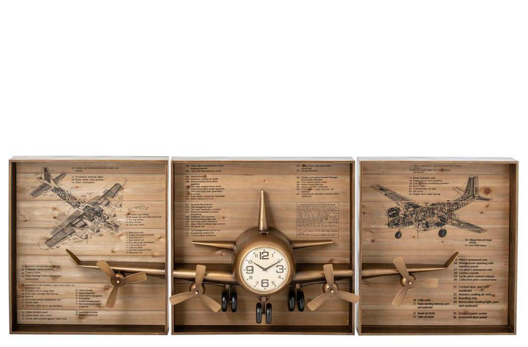 WANDUHR Goldfarben  - Goldfarben, Basics, Glas/Holz (225,5/26/75cm) - Ambia Home