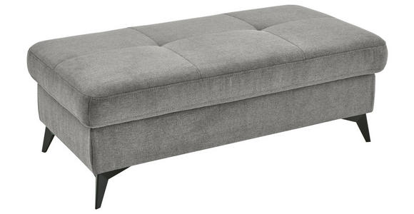 HOCKER in Textil Dunkelgrau  - Dunkelgrau/Schwarz, Design, Textil/Metall (131/45/83cm) - Dieter Knoll