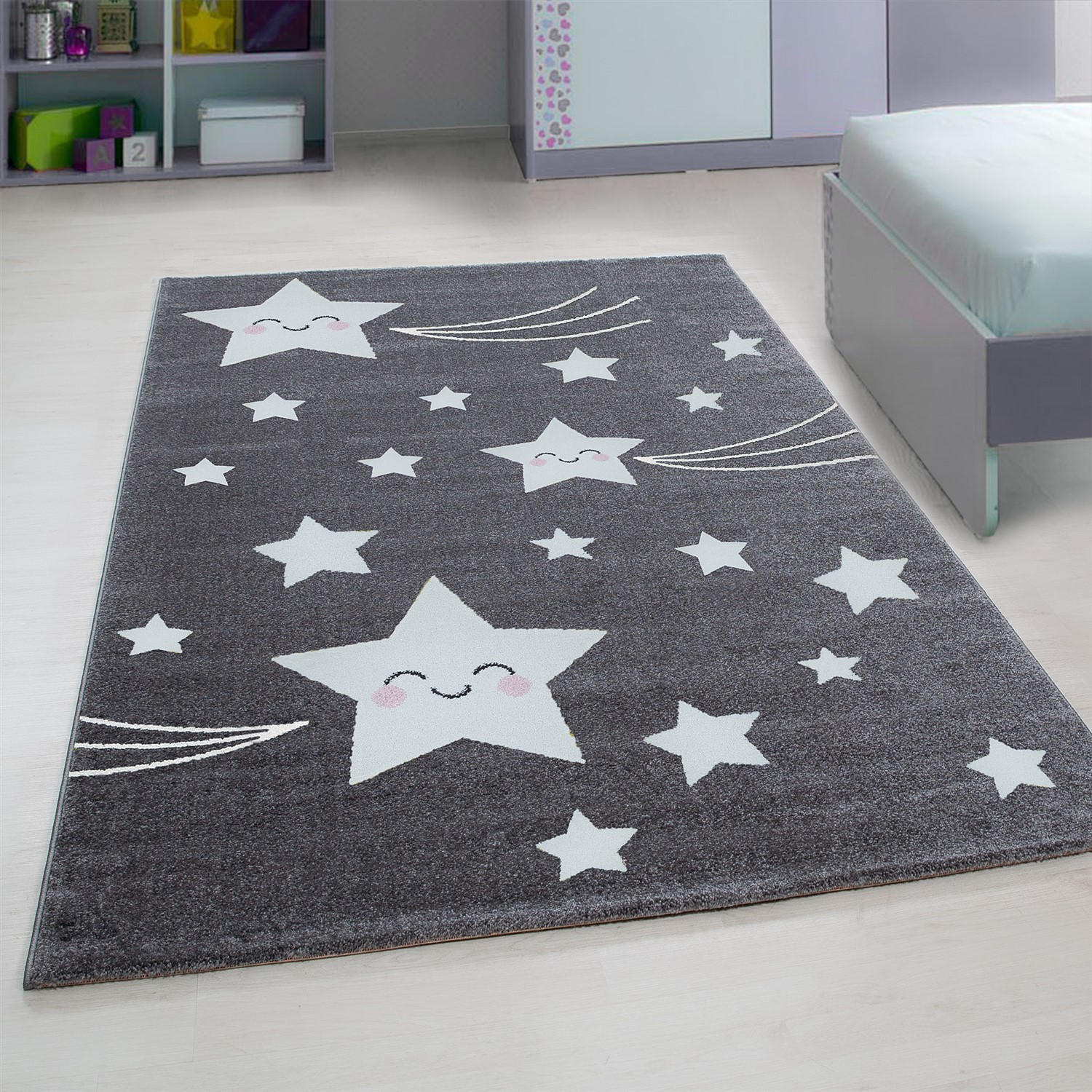 BARNMATTA 80/150 cm Kids 610  - vit/grå, Trend, textil (80/150cm) - Ben'n'jen
