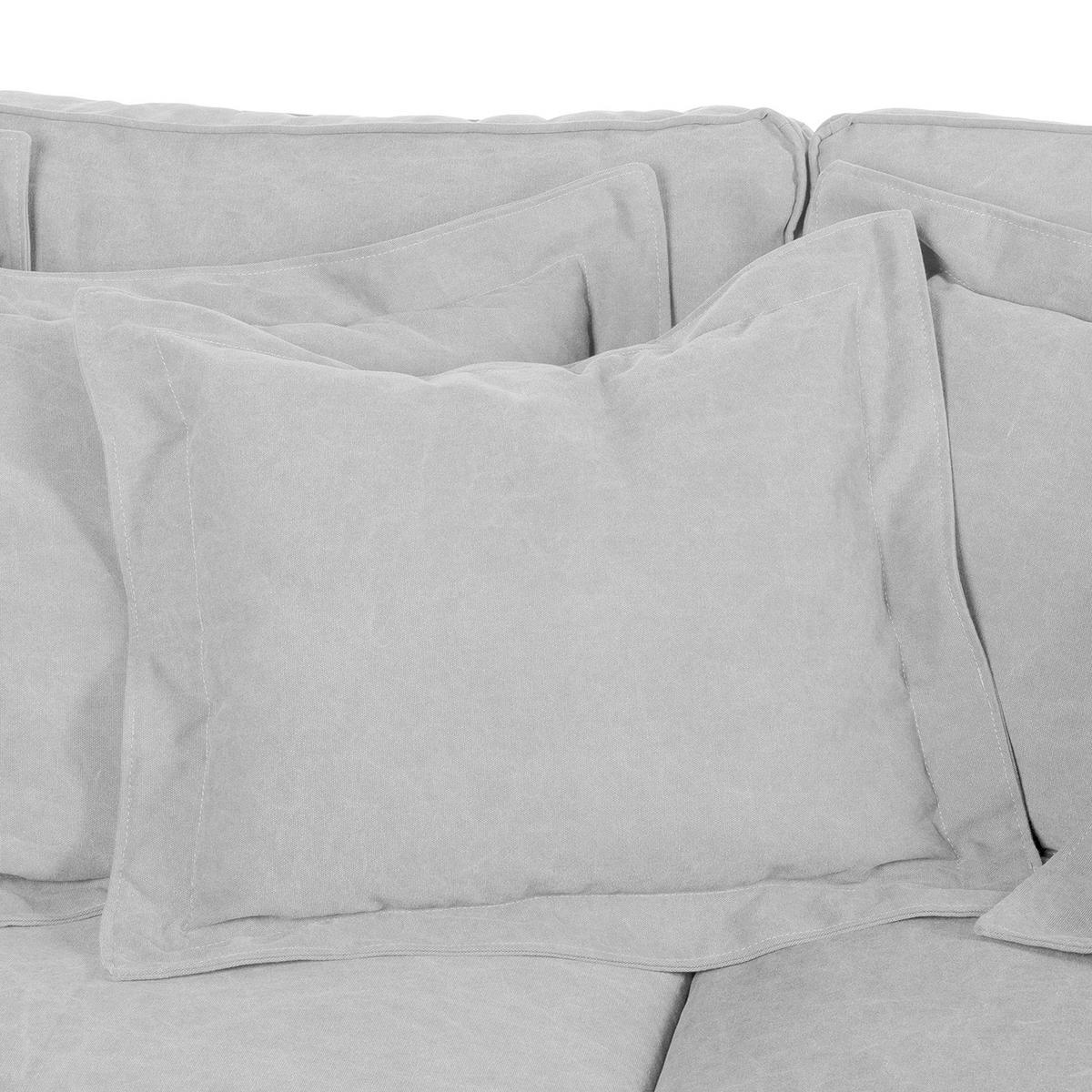 3-SITZER-SOFA Webstoff Hellgrau  - Hellgrau/Schwarz, Design, Kunststoff/Textil (238/90/119cm) - P & B