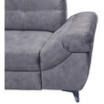 ECKSOFA Grau Velours  - Schwarz/Grau, KONVENTIONELL, Kunststoff/Textil (218/275cm) - Carryhome