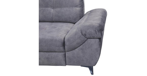 ECKSOFA Grau Velours  - Schwarz/Grau, KONVENTIONELL, Kunststoff/Textil (218/275cm) - Carryhome