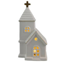 DEKOR HÁZ - aranyszínű/fehér, Lifestyle, kerámia (9,7/18,5/8cm) - X-Mas