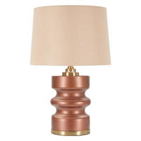 TISCHLEUCHTE   - Goldfarben/Braun, Basics, Glas/Textil (36.5/56.5/36.5cm)