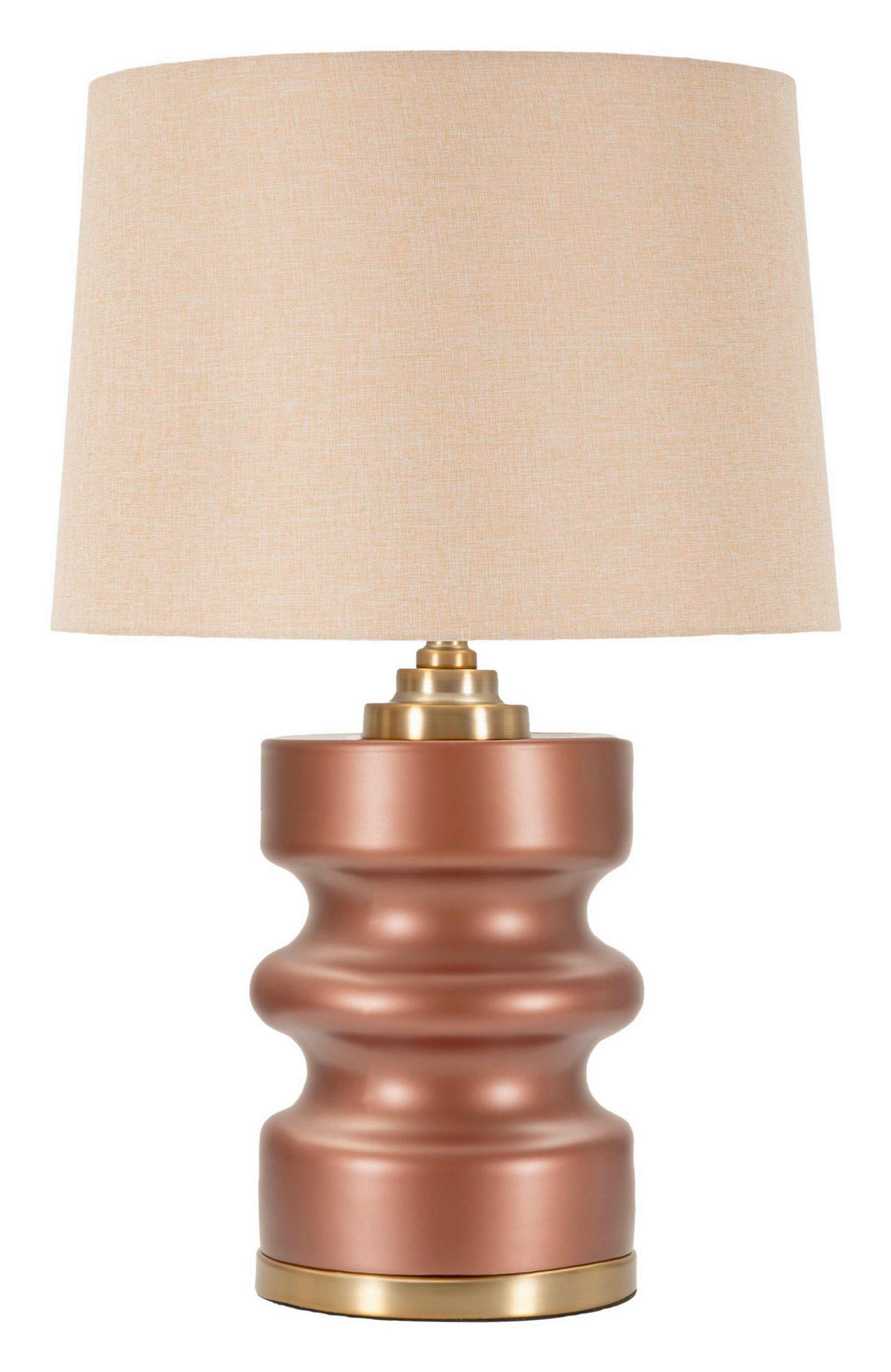 TISCHLEUCHTE   - Goldfarben/Braun, Basics, Glas/Textil (36.5/56.5/36.5cm)