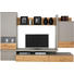 WOHNWAND Eiche furniert Eichefarben, Fango - Fango/Edelstahlfarben, Design, Glas/Holz (297,5/196,9/55,7cm) - Moderano