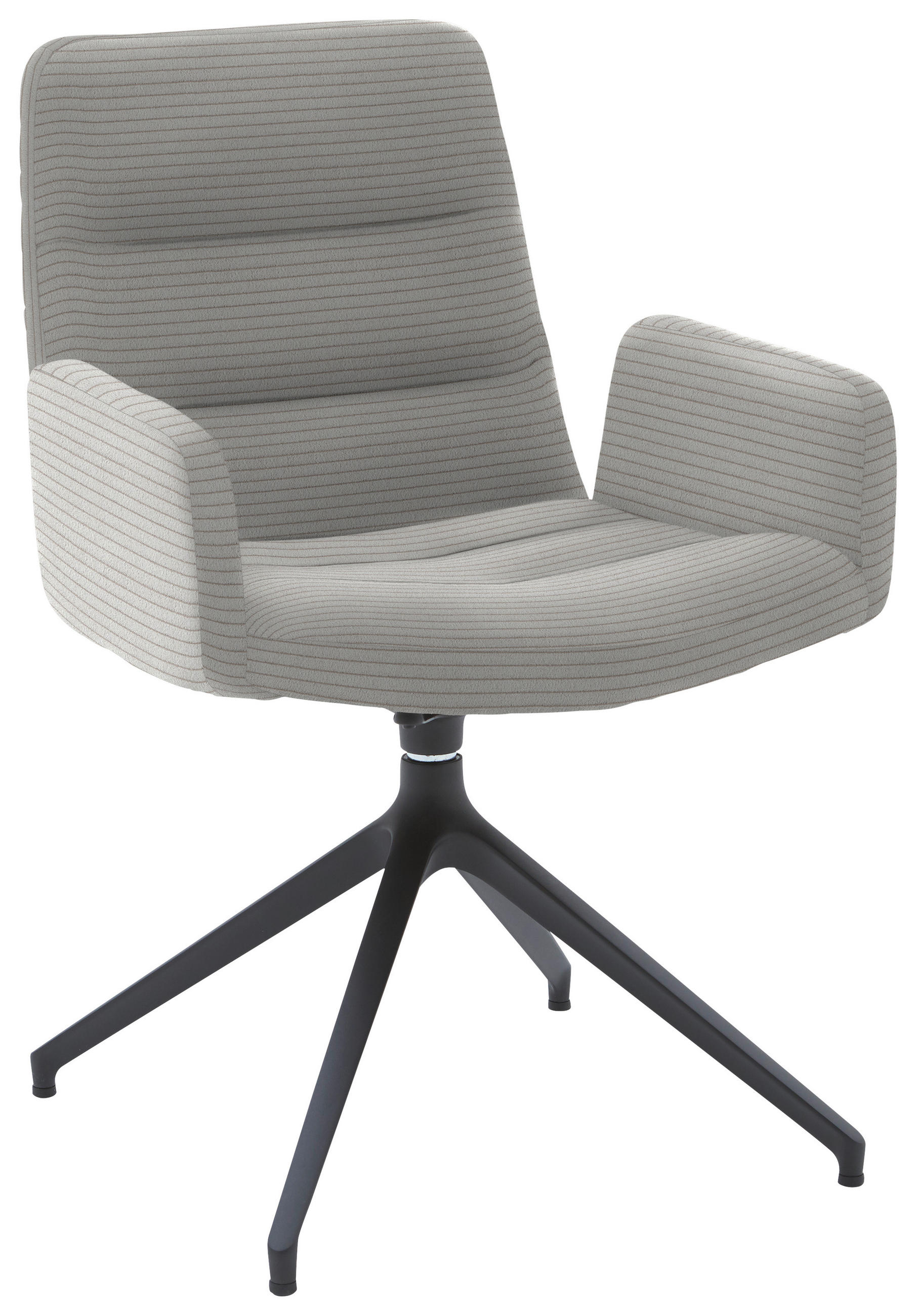 ARMLEHNSTUHL  in Cord  - Greige/Schwarz, Design, Textil/Metall (61/88/66cm) - Dieter Knoll