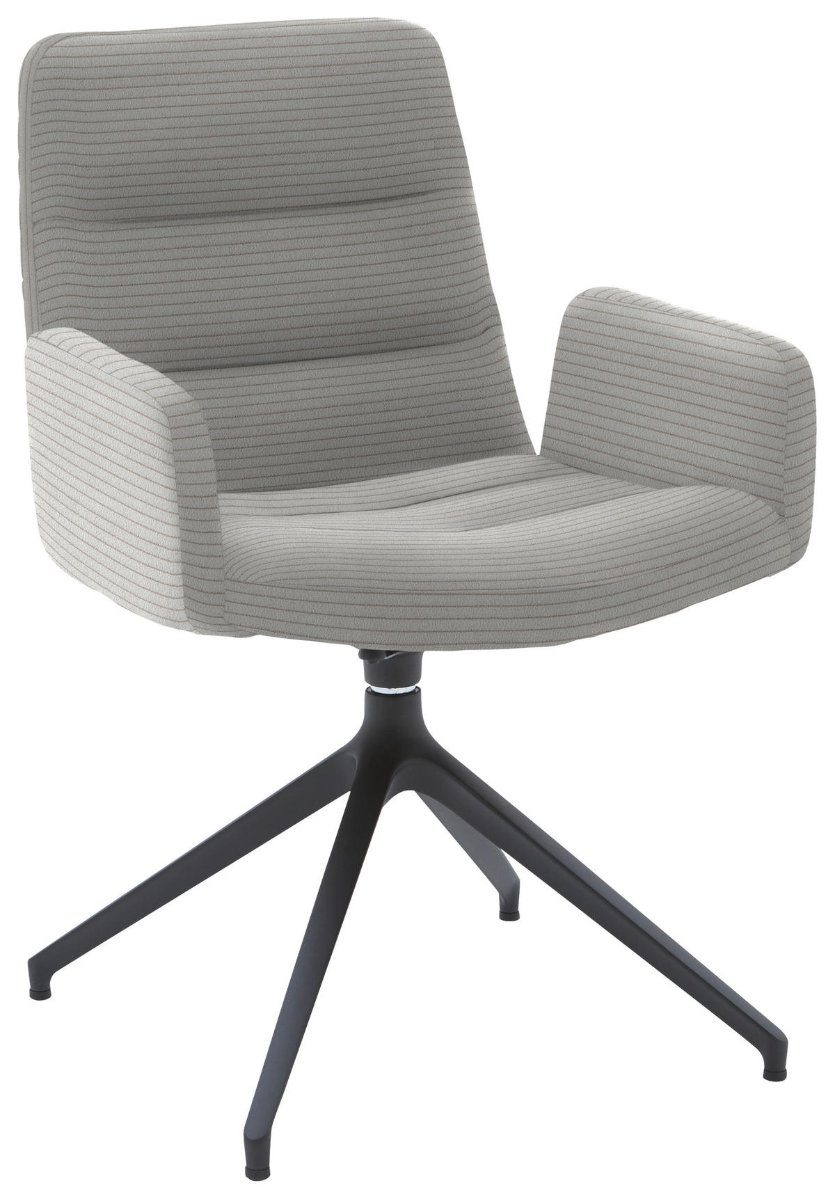 ARMLEHNSTUHL  in Cord  - Greige/Schwarz, Design, Textil/Metall (61/88/66cm) - Dieter Knoll
