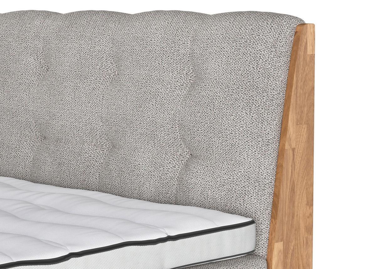 BOXSPRINGBETT 160/200 cm  in Sandfarben  - Sandfarben/Eichefarben, Modern, Holz/Holzwerkstoff (160/200cm) - MID.YOU