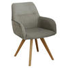 ARMLEHNSTUHL drehbar  in Webstoff  - Taupe/Eichefarben, KONVENTIONELL, Holz/Textil (61/88/69cm) - Linea Natura