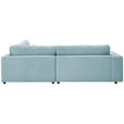 ECKSOFA  in Cord Hellblau  265/224 cm  - Schwarz/Hellblau, Design, Kunststoff/Textil (265/224cm) - Hom`in