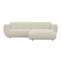 ECKSOFA Chenille Elfenbein  - Elfenbein/Schwarz, Trend, Kunststoff/Textil (280/178cm) - MID.YOU