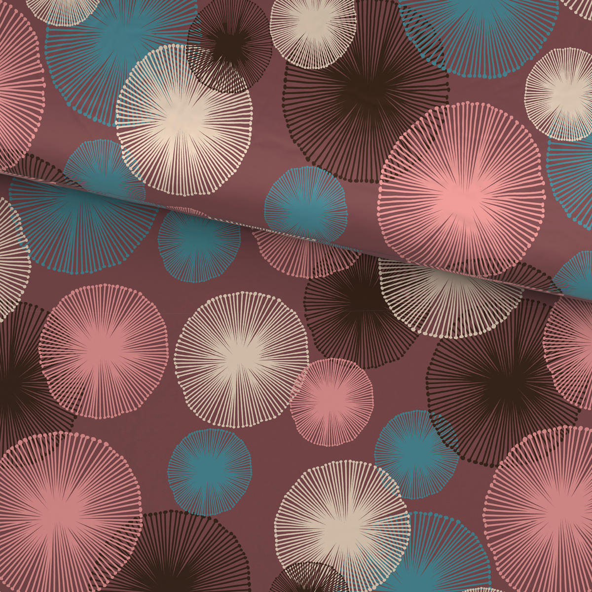 BETTWÄSCHE Satin 135/200 cm  - Blau/Braun, Textil (135/200cm) - Esposa