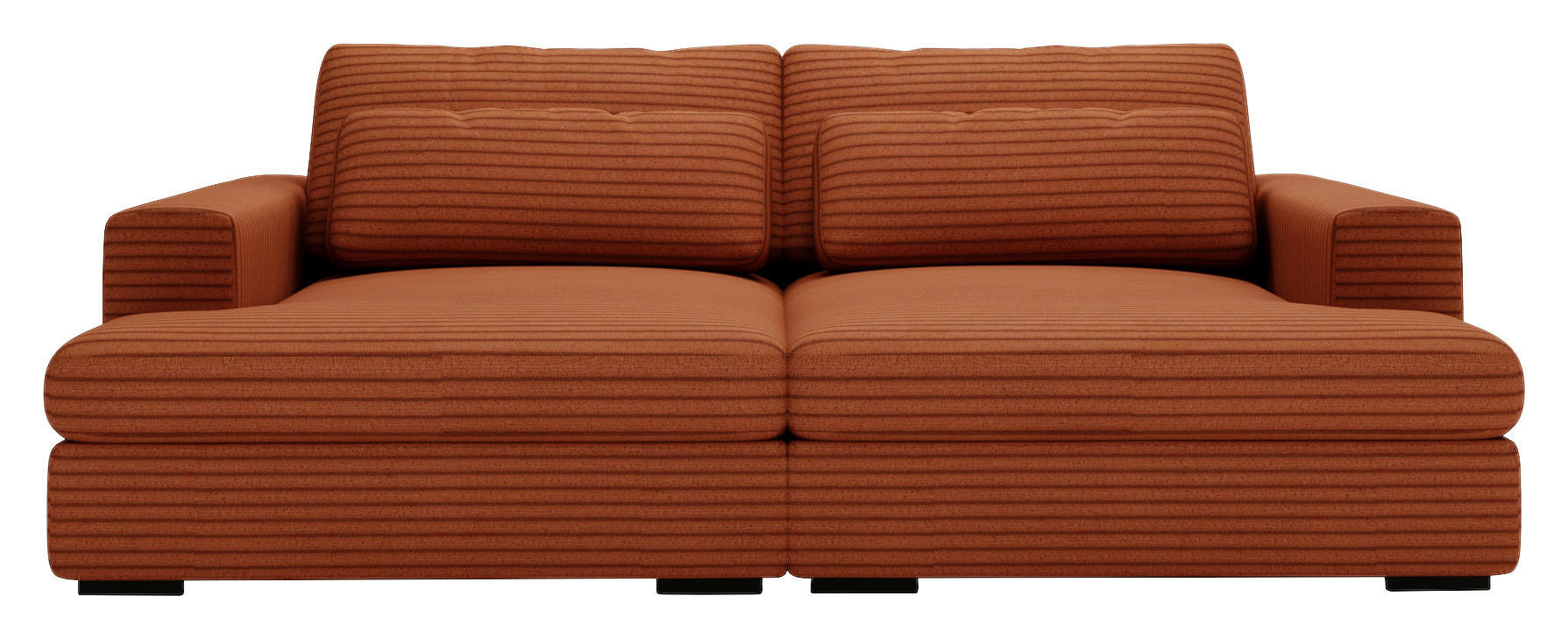 BIGSOFA Cord Bronzefarben  - Schwarz/Bronzefarben, Design, Textil (223/80/158cm) - home24