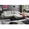 ECKSOFA Ottomane rechts  Badia Hellgrau Cord  - Hellgrau/Schwarz, Design, Textil/Metall (296/207cm) - Dieter Knoll
